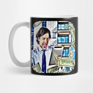 Man money flying laptop make money Mug